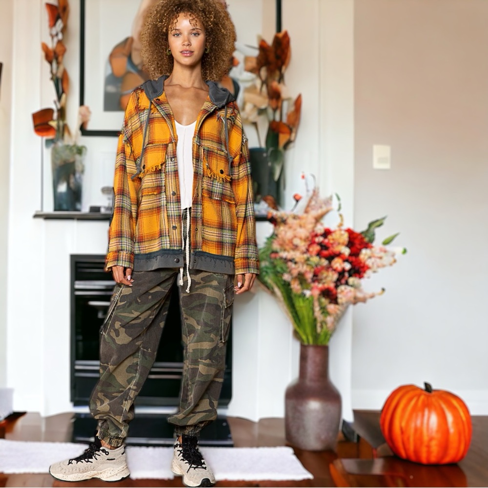POL Plaid Hooded Shirt Jacket - Picture 8 of 12